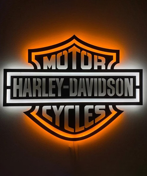 LED Motorrad Metall Wand Dekor